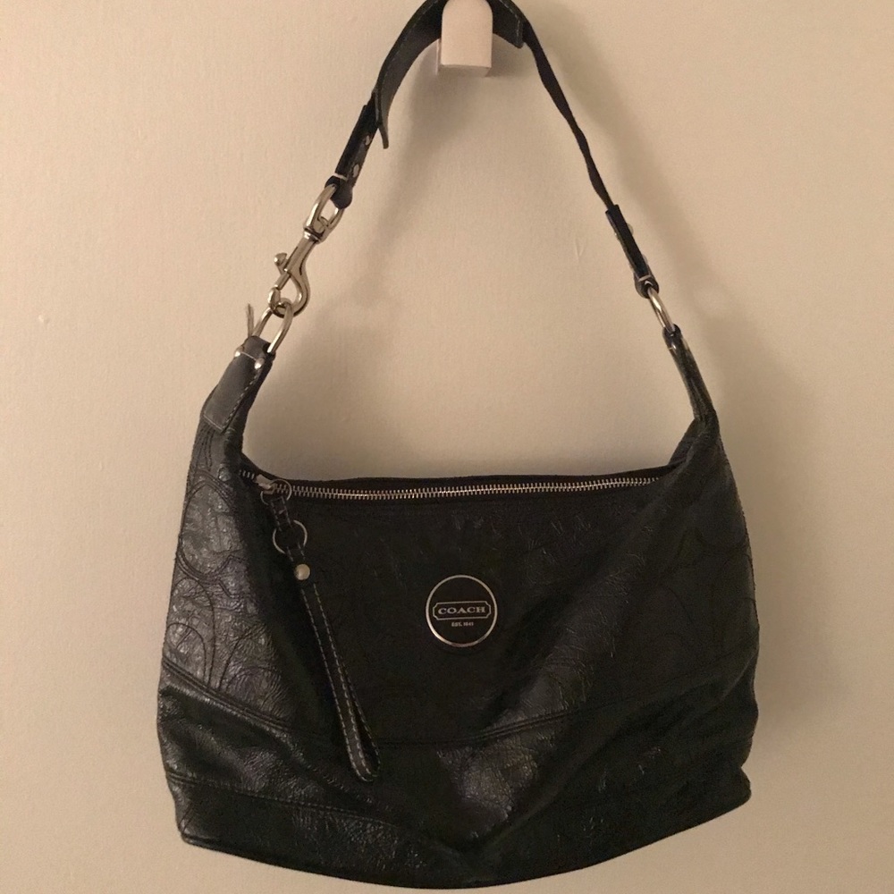 Coach black leather purse